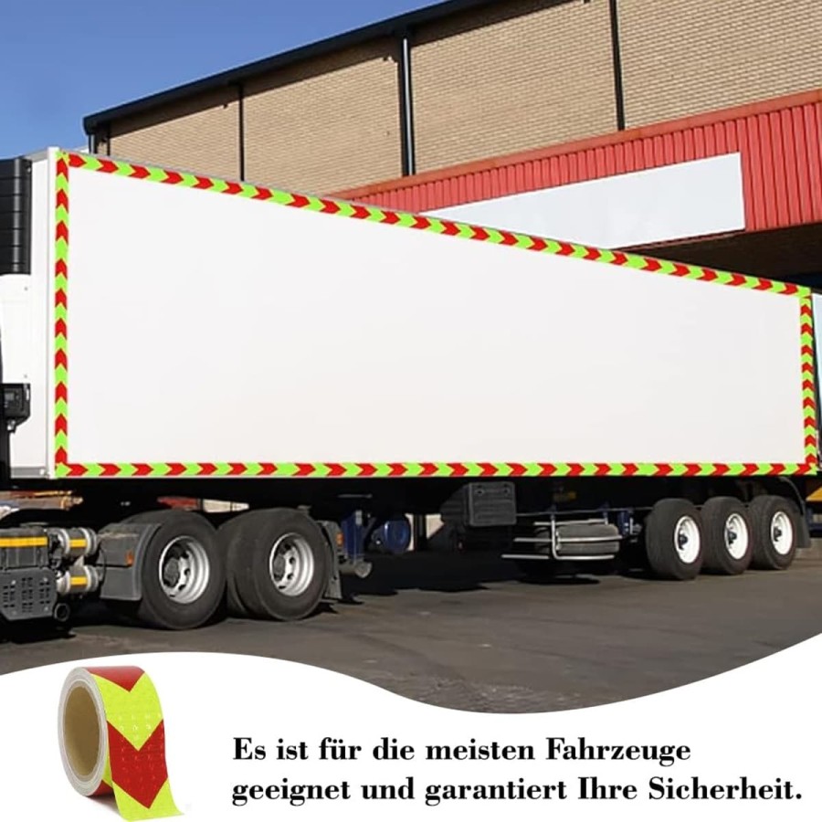 Reflektor-Warn-Klebeband-fuer-PKW-Anhaenger-Traktor-LKW-Caravan-Rot-Gelb-10cmx5cm-5