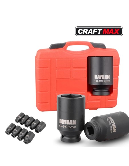 CRAFTMAX-grosse-Achsenmutter-Schlagschrauber-Nuesse-29-30-31-32-33-34-35-36-38mm-Stecknuss-Set-1