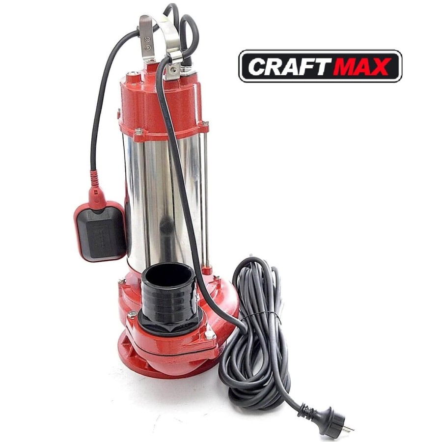 CRAFTMAX-Schmutzwasserpumpe-1300W-O40mm-Fremdkoerper-23.000-Lh-Foerderleistung-Cutter-Schwimmerschalter-7