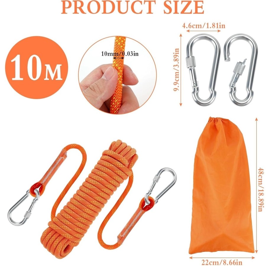 CRAFTMAX-Outdoor-Sicherheitsseil-10m-Nylon-Seil-10mm-statisches-Kletterseil-Rettungsseil-Feuerrettungsseil-fuer-Arbeiten-in-der-