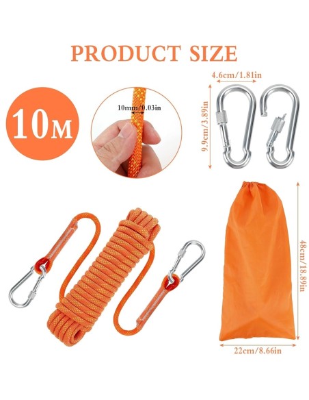 CRAFTMAX-Outdoor-Sicherheitsseil-10m-Nylon-Seil-10mm-statisches-Kletterseil-Rettungsseil-Feuerrettungsseil-fuer-Arbeiten-in-der-