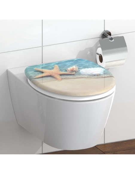 Toilettendeckel-Seestern-Muschel-hochwertige-Qualitaet-Elegantes-Design