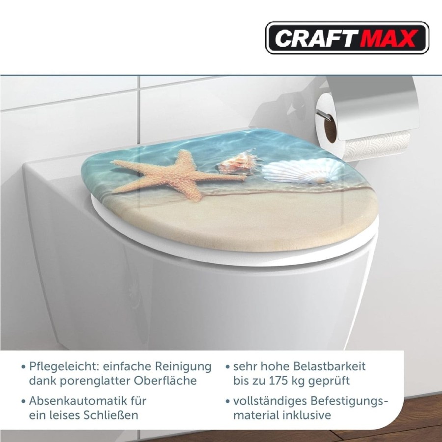 Toilettendeckel-Seestern-hochwertige-Qualitaet-Elegantes-Design