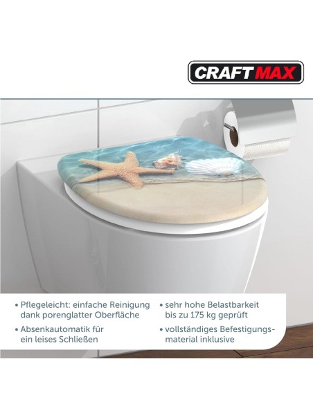 Toilettendeckel-Seestern-hochwertige-Qualitaet-Elegantes-Design