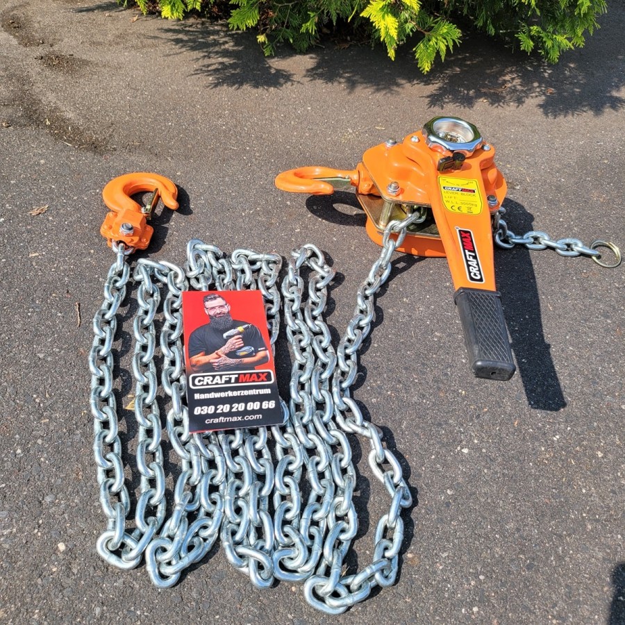 CRAFTMAX-Kettenzug-Hebelzug-Ratschenzug-Flaschenzug-3Tonnen-6m-Edelstahlkette