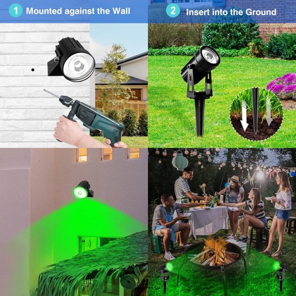 SOLAR-LED-Fluter-Gruen-Garten-Outdoor-Scheinwerfer-grosses-Solarpanel-Party