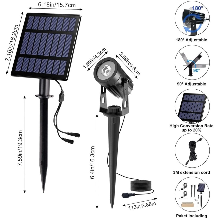 SOLAR-LED-Fluter-Gruen-Garten-Outdoor-Scheinwerfer-grosses-Solarpanel-longlive