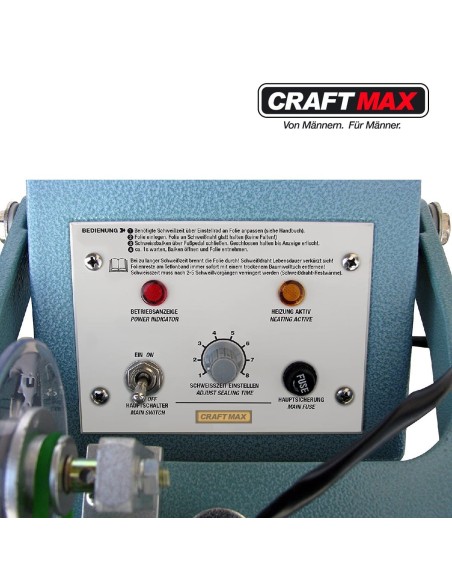 CRAFTMAX-Industrie-Impuls-Folienschweissgeraet-Standfuss-Pedalbedienung-Display