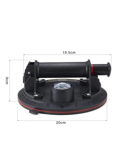 PROFI-200-Glassaugnapf-Vakuumheber-Set-mit-Manometer-ABS-Handpumpe-20cm-Saugnapf-9