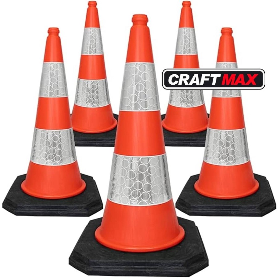 Verkehrsleitkegel-Verkehrshuetchen-Verkehrskegel-75cm-hohe-Pylonen-mit-Reflektor-2