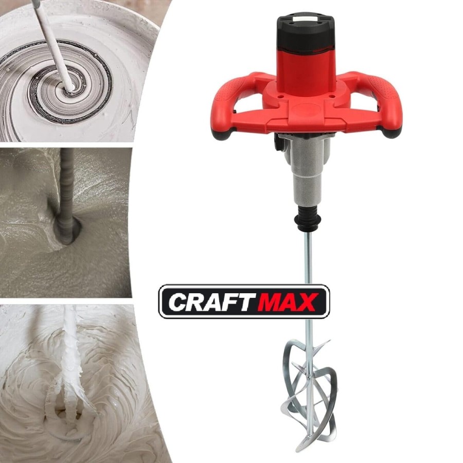 CRAFTMAX-Doppelruehrwerk-Mixer-2500Watt-fuer-Putz