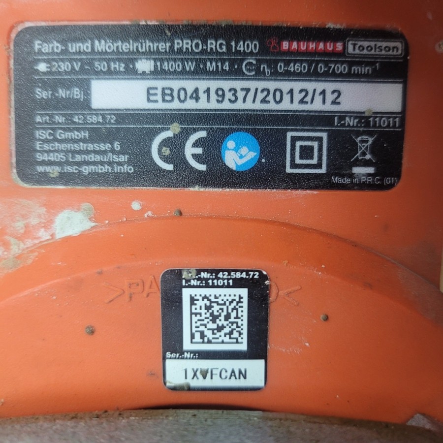 Toolson-Pro-RG-1400-Farb-Moertelruehrer-1400W-230V-Vorfuehrgeraet-1