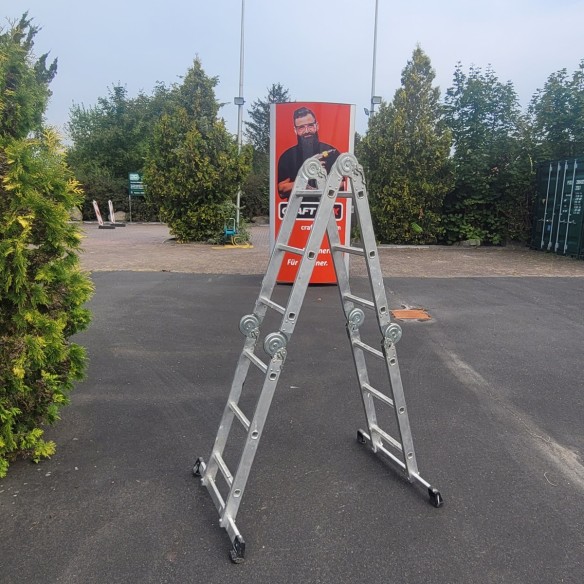 ALU-Mehrzweckleiter-3in1-Klapp-Bock-u.-Schiebeleiter-4×4-Sprossen-Arbeitshoehe-2.9-bis-5.4m-mieten-3