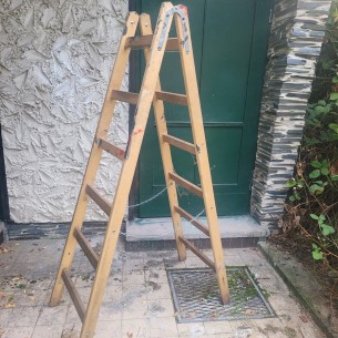 Doppelstufenleiter-Malerleiter-Holz-6-Sprossen 2