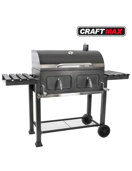 Mr.-Burns-Smoker-BBQ-Holzkohlegrill-Gartengrill-Deckel-Ablagen-Grillflaeche-80x42cm-1