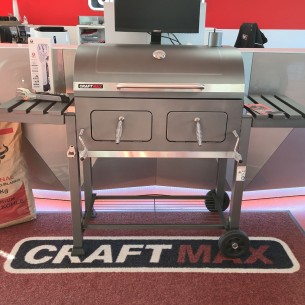 Mr.-Burns-Smoker-BBQ-Holzkohlegrill-Gartengrill-Deckel-Ablagen-Grillflaeche-80x42cm-1 2