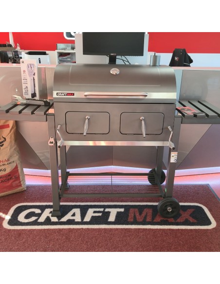 Mr.-Burns-Smoker-BBQ-Holzkohlegrill-Gartengrill-mit-Deckel-und-Ablagen-Grillflaeche-80x42-cm-1
