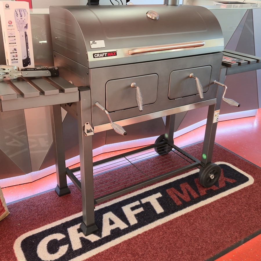 Mr.-Burns-Smoker-BBQ-Holzkohlegrill-Gartengrill-mit-Deckel-und-Ablagen-Grillflaeche-80x42-cm-2