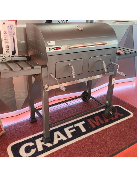 Mr.-Burns-Smoker-BBQ-Holzkohlegrill-Gartengrill-mit-Deckel-und-Ablagen-Grillflaeche-80x42-cm-2