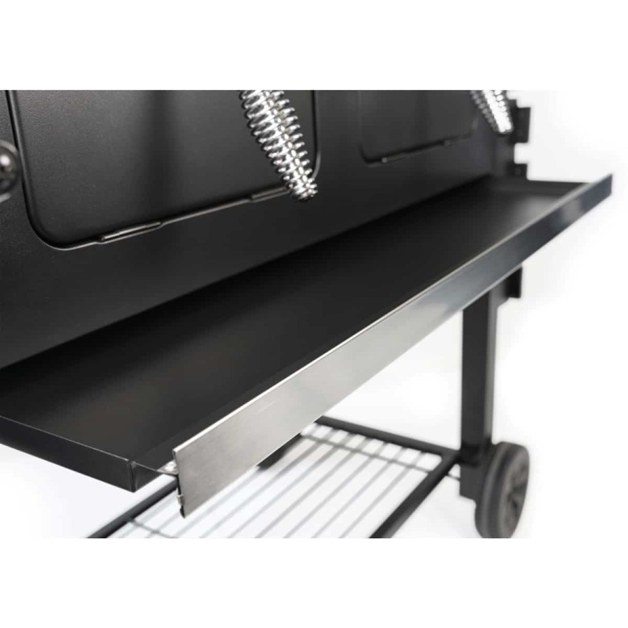 Mr.-Burns-Smoker-BBQ-Holzkohlegrill-Gartengrill-Deckel-Ablagen-Grillflaeche-80x42cm-5