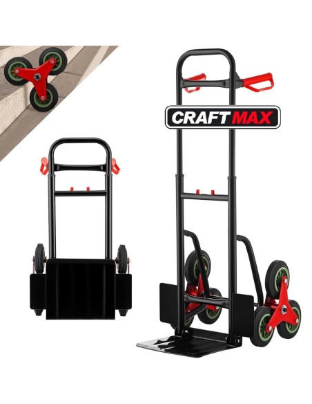 Sackkarre-mit-Treppensteiger-3er-Raeder-klappbar-verstellbare-Hoehe-80-112cm150kg-Belastbarkeit-1