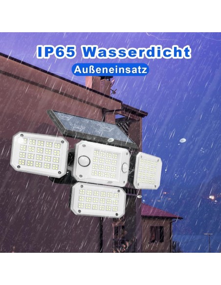 Solarlampe-mit-4-schwenkbaren-LED-Koepfen-Bewegungsmelder-Fernbedienung-fuer-Haus-Hof-Garten-Garage-5
