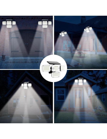 Solarlampe-mit-4-schwenkbaren-LED-Koepfen-Bewegungsmelder-Fernbedienung-fuer-Haus-Hof-Garten-Garage-8