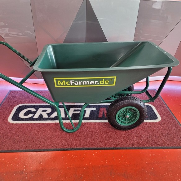 McFARMER-Doppelrad-Schubkarre-190L-PU-Wanne-dkl-1