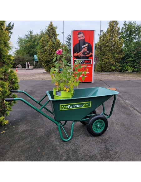 McFARMER-Doppelrad-Profi-Schubkarre-Luftbereift-130-L