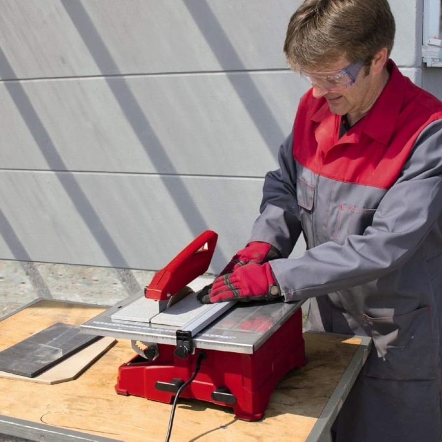 CRAFTMAX-Fliesenschneidmaschine-elektrisch-neigbarer-Edelstahltisch-mit-Winkelskala-verstellbarer-Winkelanschlag-Parallelanschla