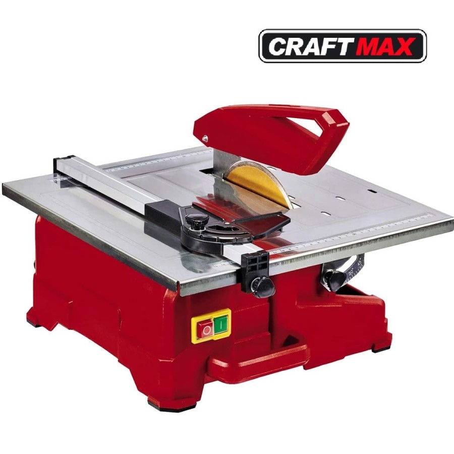 CRAFTMAX-Fliesenschneidmaschine-elektrisch-neigbarer-Edelstahltisch-mit-Winkelskala-verstellbarer-Winkelanschlag-Parallelanschla
