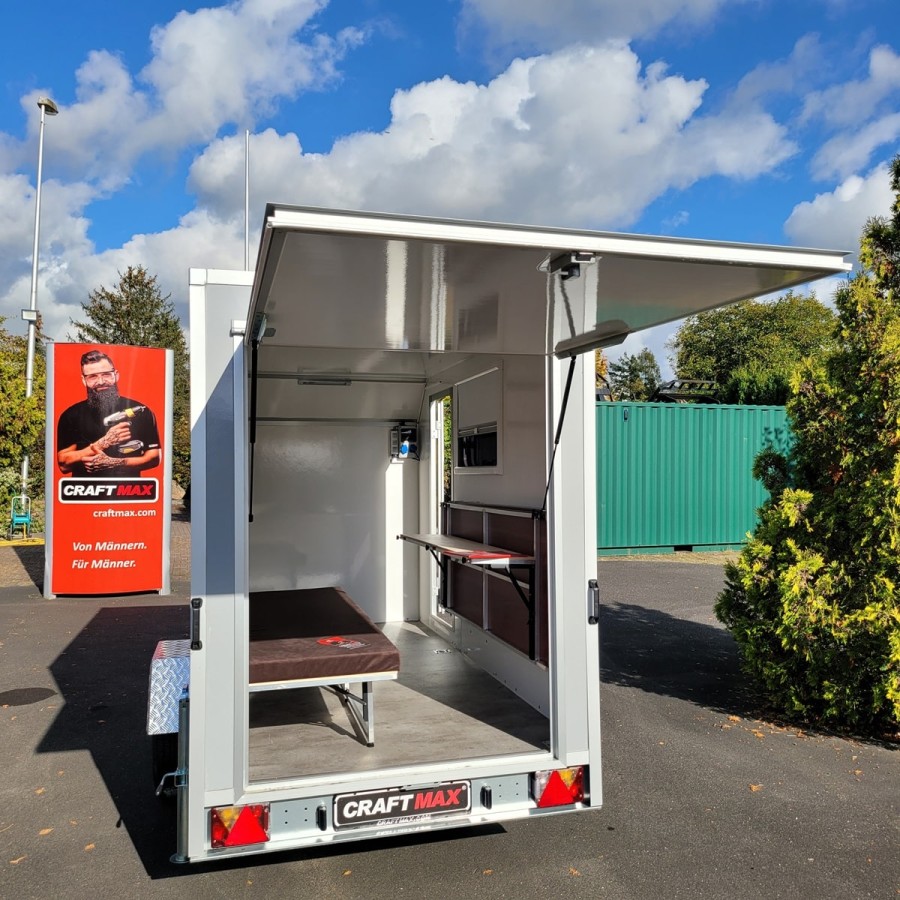 CRAFTMAX-OffRoad-Camping-Anhaenger-1300kg-Einachs-3.00x1.50x1.80m-mit-Klappe-nach-oben-Fenster-Tuer-100kmh-6