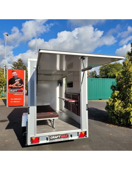 CRAFTMAX-OffRoad-Camping-Anhaenger-1300kg-Einachs-3.00x1.50x1.80m-mit-Klappe-nach-oben-Fenster-Tuer-100kmh-6
