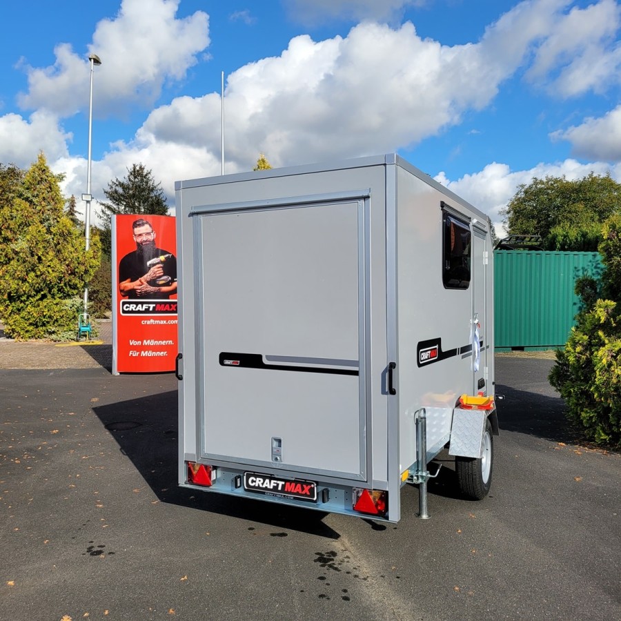 CRAFTMAX-OffRoad-Camping-Anhaenger-1300kg-Einachs-3.00x1.50x1.80m-mit-Klappe-nach-oben-Fenster-Tuer-100kmh-4