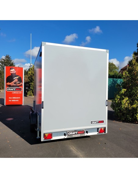CRAFTMAX-Verkaufsanhaenger-Foodtruck-1300-3.00x1.80x2.00m-Thermo-Sandwichpanele-mit-seitlicher-Verkaufsklappe-Stuetzen-Steckdose