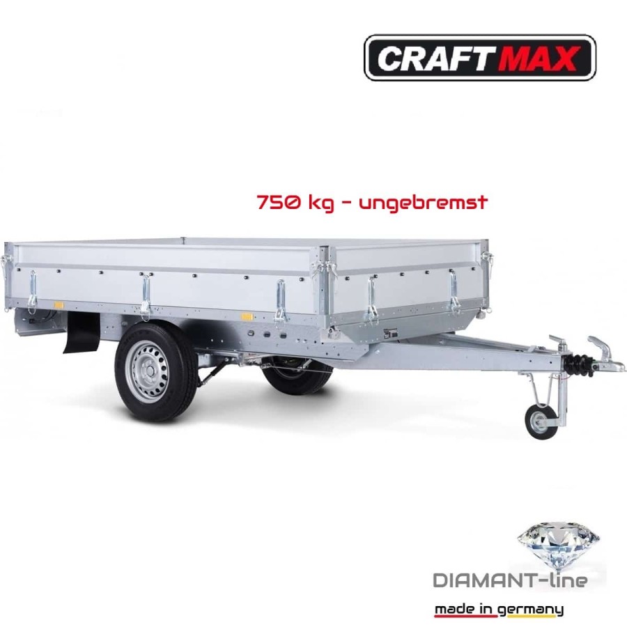 CRAFTMAX-Diamant-line-750kg-Pritsche-Einachser-ungebremst-251x128x35cm