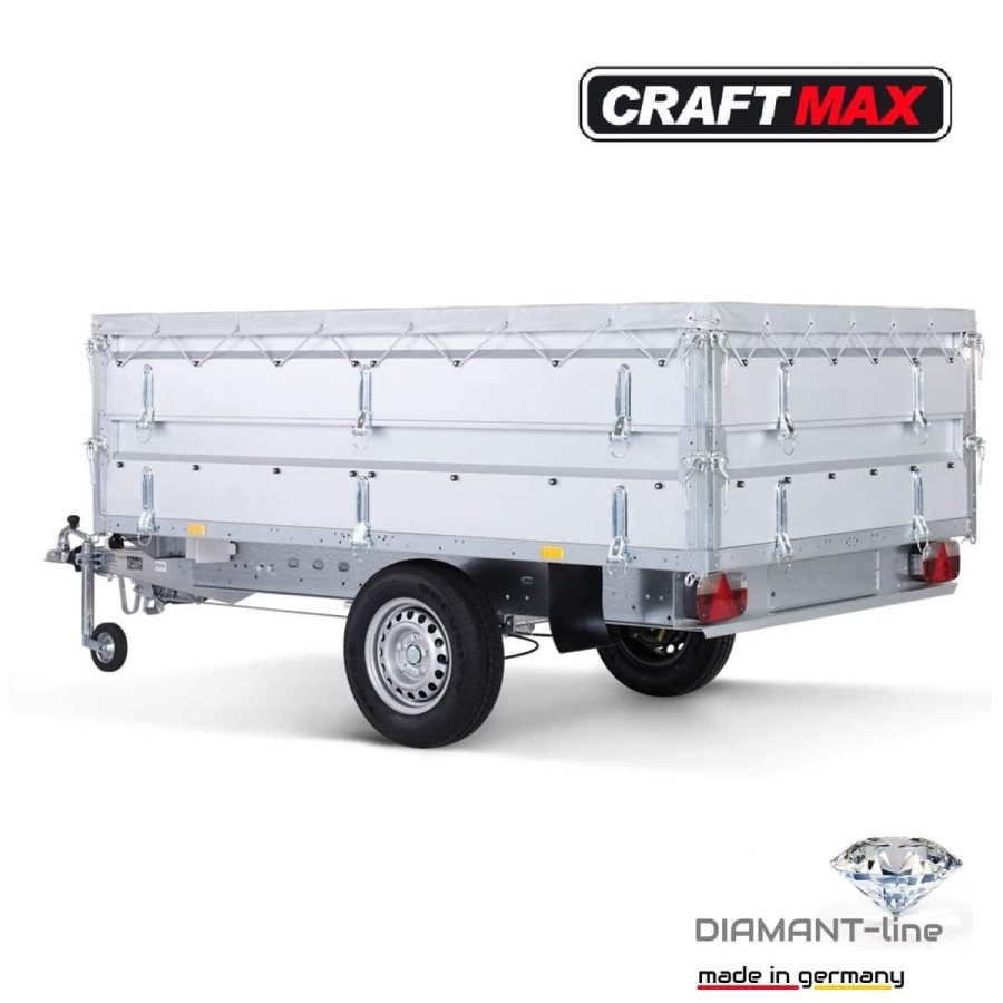 CRAFTMAX-Diamant-line-Pritsche-Einachser-mit-Bordwandaufsatz-und-Flachplane-210x128x35cm