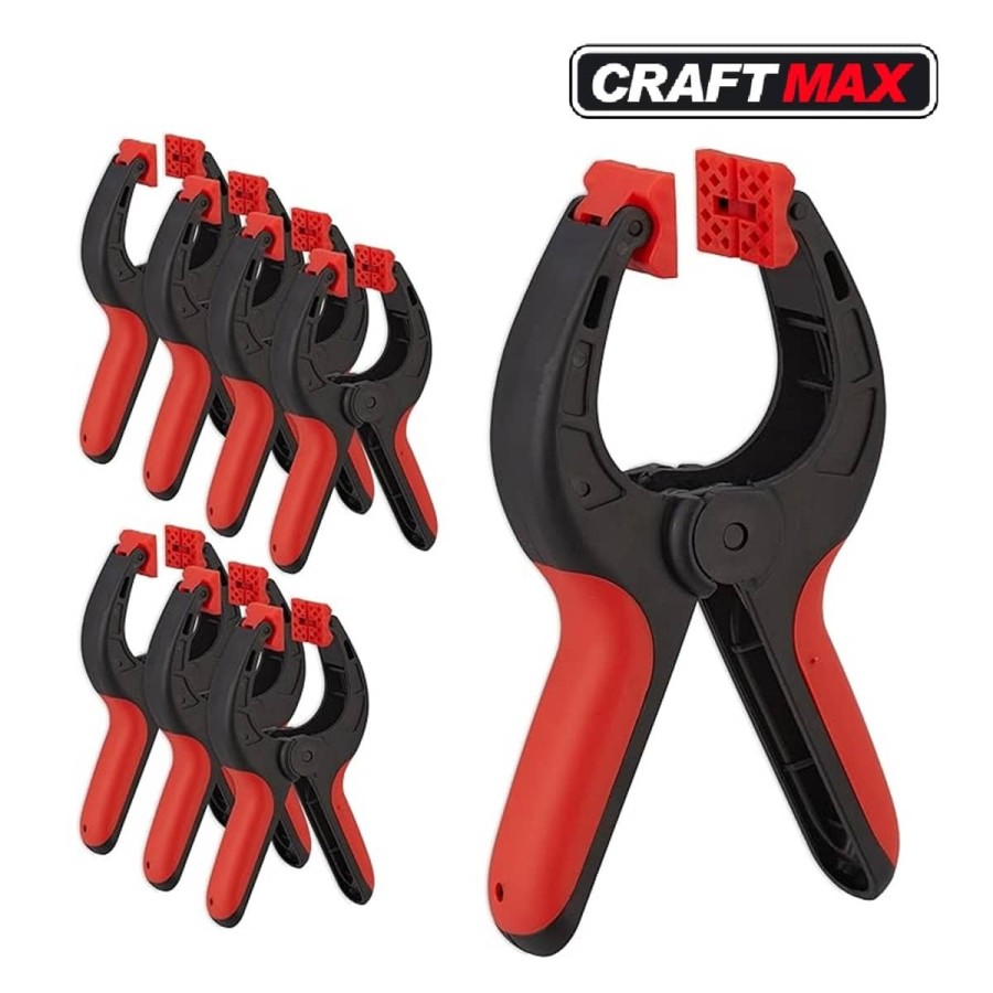 Klemmzwingen-7cm-Spannweite-13kg-Spannkraft-rutschfeste-Griffe-rotierbare-Klemmbacken
