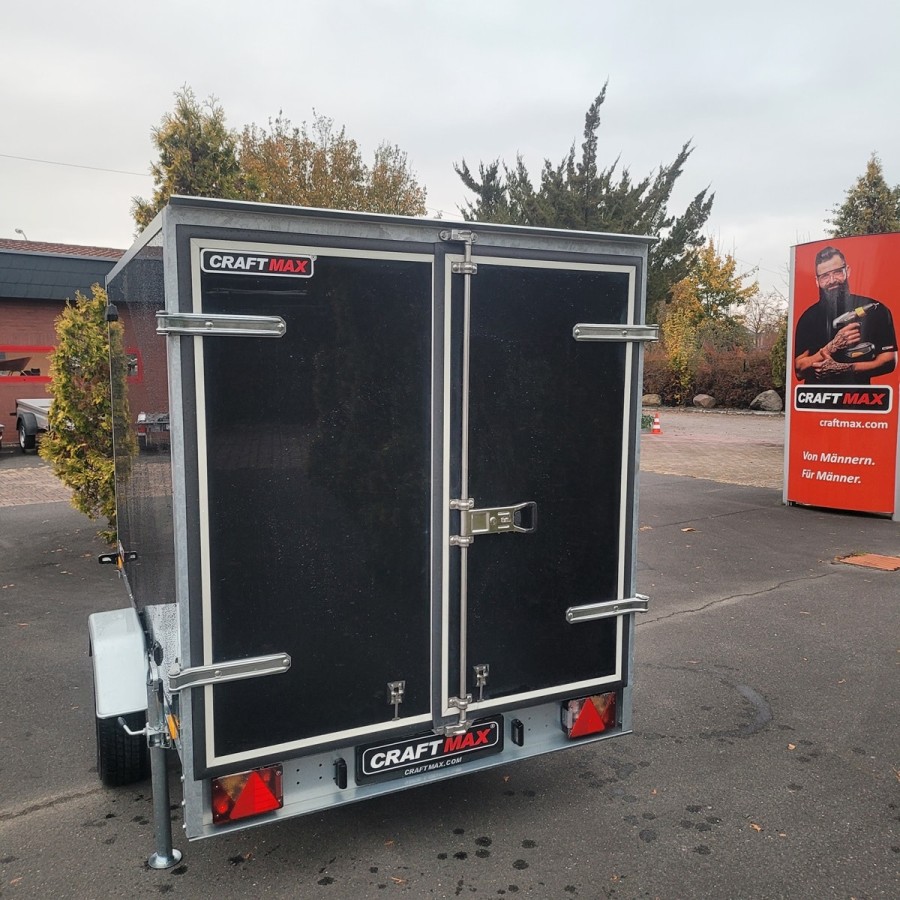 Blackbox-750kg-Kofferanhaenger-Sandwich-Doppelfluegeltuer-2.52x1.50x1.50m-schwarz-2