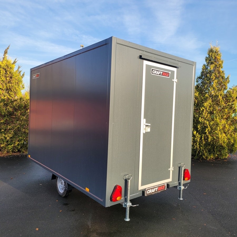 CRAFTMAX-Bauwagen-750-Thermo-Sandwichpanele-3.45×1.98×2.20m-ungebremst-Fenster-Tuer-Sitzgarnitur-Stuetzen-Heizung-Steckdosen-6