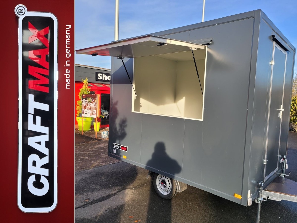 CRAFTMAX-Verkaufsanhaenger-Foodtruck-750-2.97x1.95x2.18m-Thermo-Sandwichpanele-seitliche-Verkaufsklappe-1
