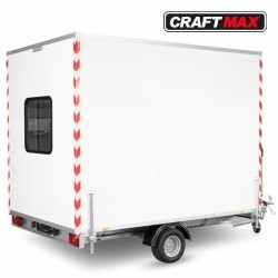 CRAFTMAX-Bauwagen-PKW-Anhaenger-1300kg-gebremst-Tuer-Fenster 2