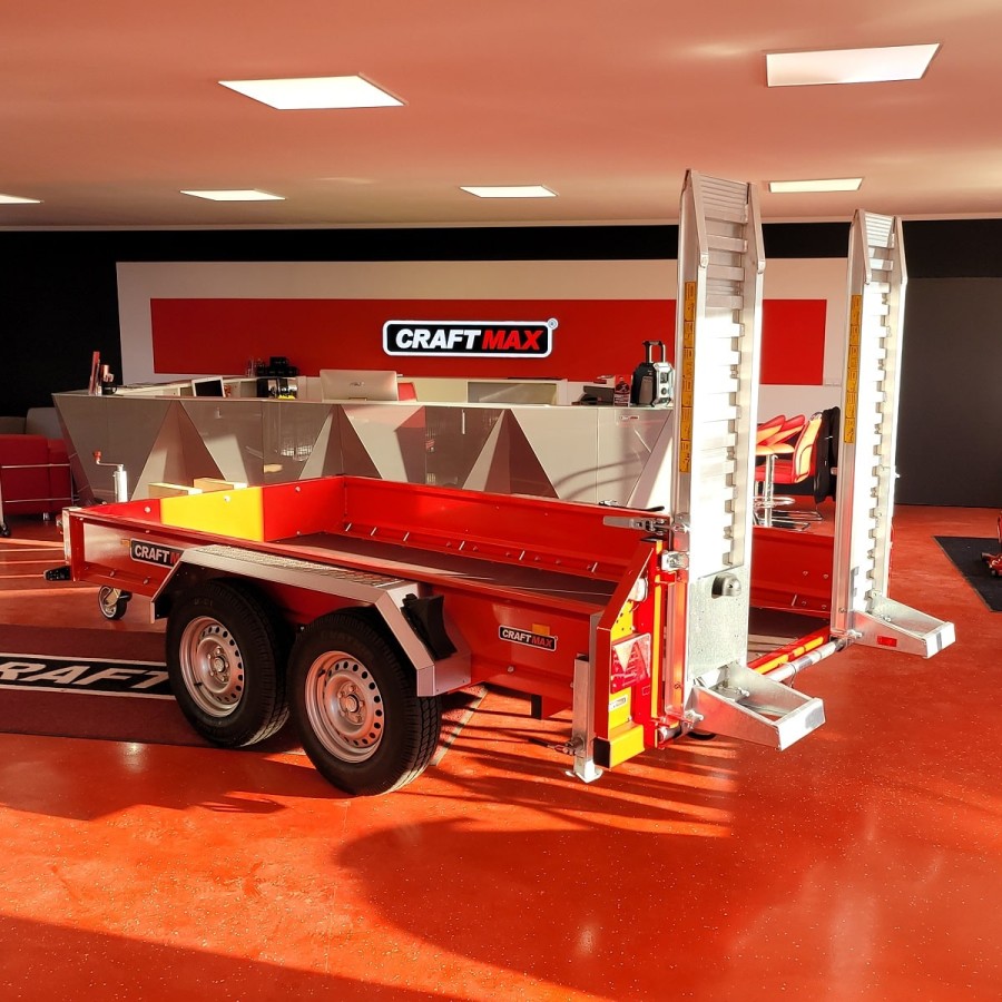 CRAFTMAX-MEGA-Baumaschinentransporter-3000Kg-Schaufelauflage-schwenkbaren-Auffahrrampen-2730kg-Nutzlast-6
