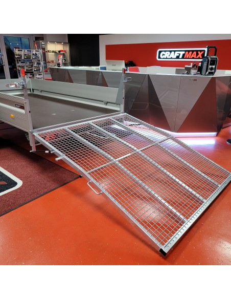 CRAFTMAX-KLAPPFIX-Kastenanhaenger-1300-Kg-ALU-Bordwaende-Stahlgitterheckklappe-Auffahrrampe-3000x1550x350mm-11