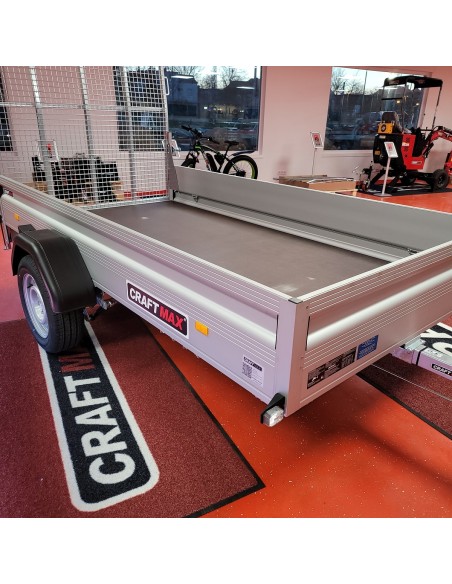 CRAFTMAX-KLAPPFIX-Kastenanhaenger-1300-Kg-ALU-Bordwaende-Stahlgitterheckklappe-Auffahrrampe-3000x1550x350mm-2