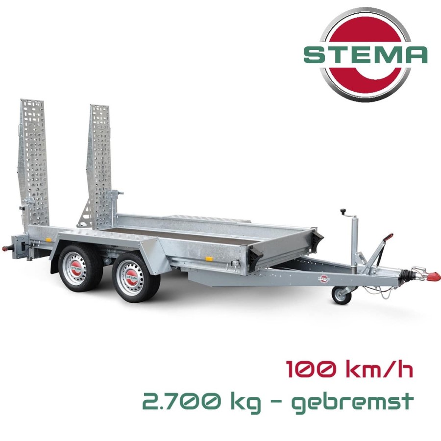 STEMA-BMAT-O2-27-30-14.2-Baumaschinen-Transporter-2700kg-V-Deichsel-100kmh