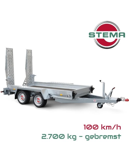 STEMA-BMAT-O2-27-30-14.2-Baumaschinen-Transporter-2700kg-V-Deichsel-100kmh