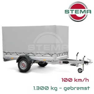 STEMA-ALU-STL-1300-O2-13-25-13.1-Kastenanhaenger-1300kg-mit-Hochplane-gebremst-V-Deichsel-100kmh