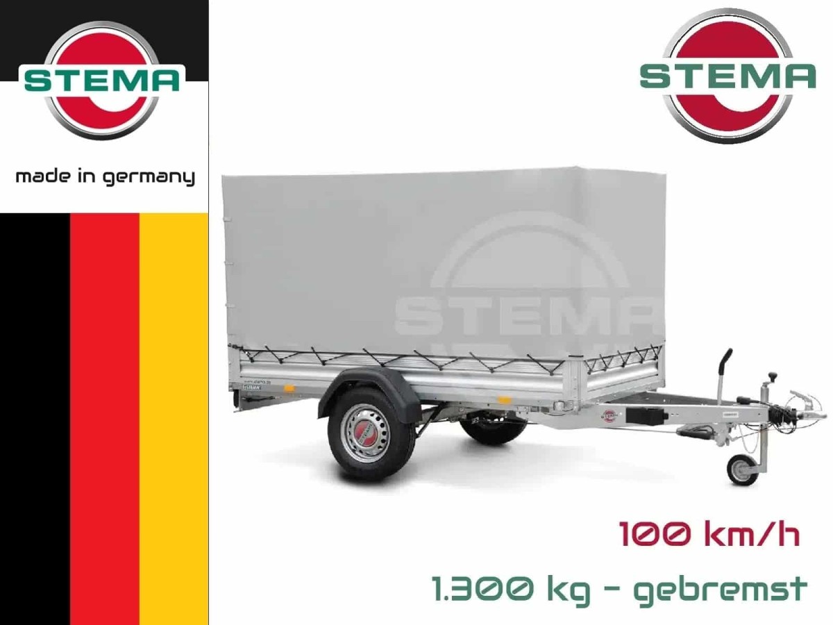 STEMA-Titelfoto-ALU-STL-1300-O2-13-25-13.1-Kastenanhaenger-1300kg-mit-Hochplane-gebremst