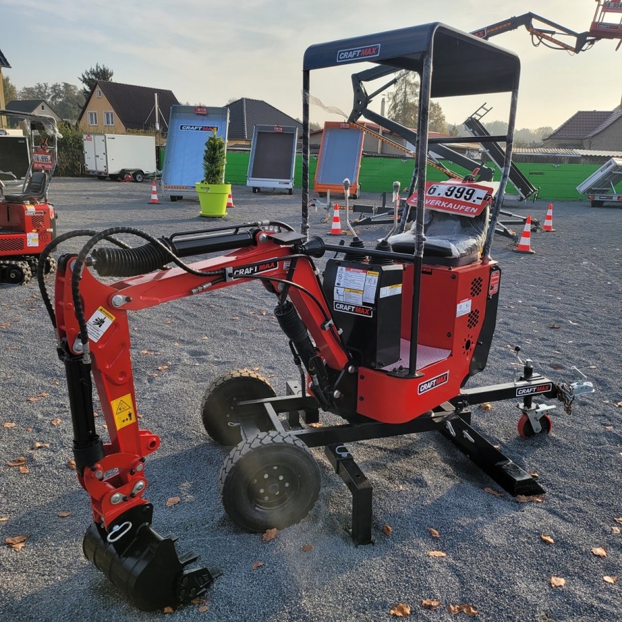 Micro-Bagger-0.52t-7.35KW10PS-Benzin-360°-Schwenk-Hydraulikoel-Kuehler-BriggsStratton-Motor